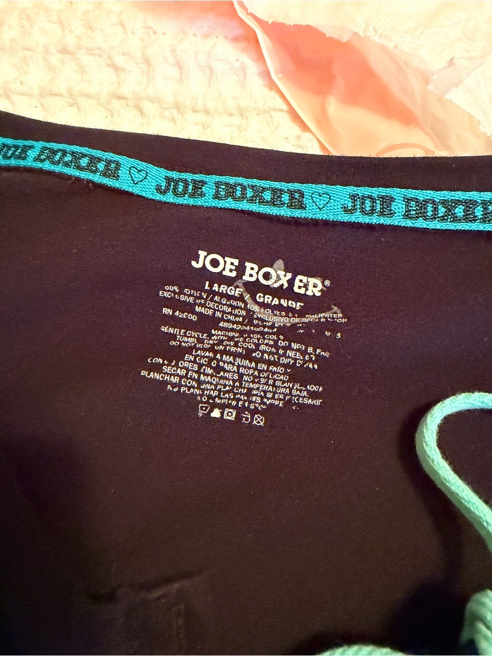Joe Boxer Black Joggers with Teal Trim